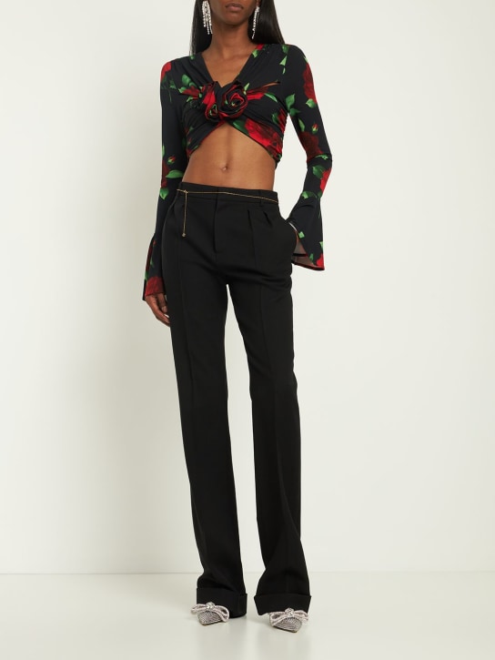 Magda Butrym - Printed jersey long sleeve top w/flowers