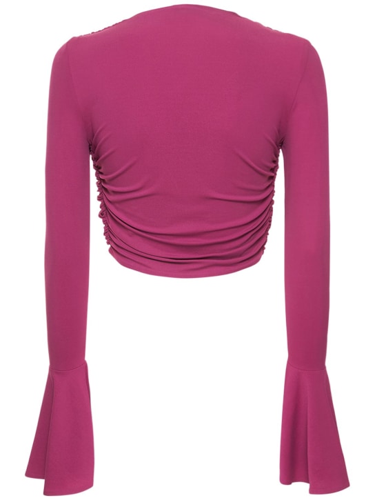 Magda Butrym: Top de jersey con manga larga