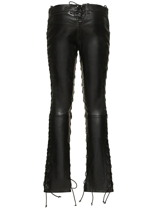 Petar Petrov: Laced low waist leather pants