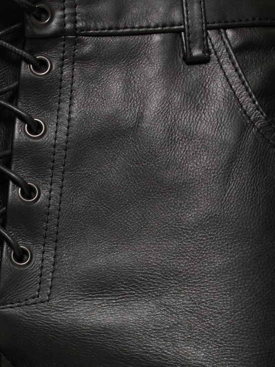 Petar Petrov: Laced low waist leather pants
