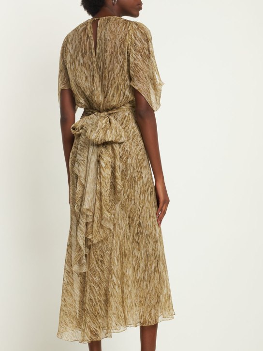 Petar Petrov: Wheat print bias cut long dress