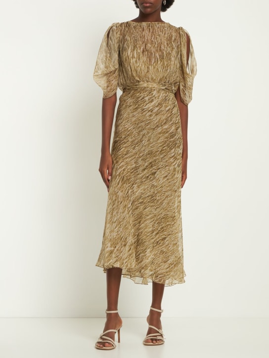 Petar Petrov - Wheat print bias cut long dress