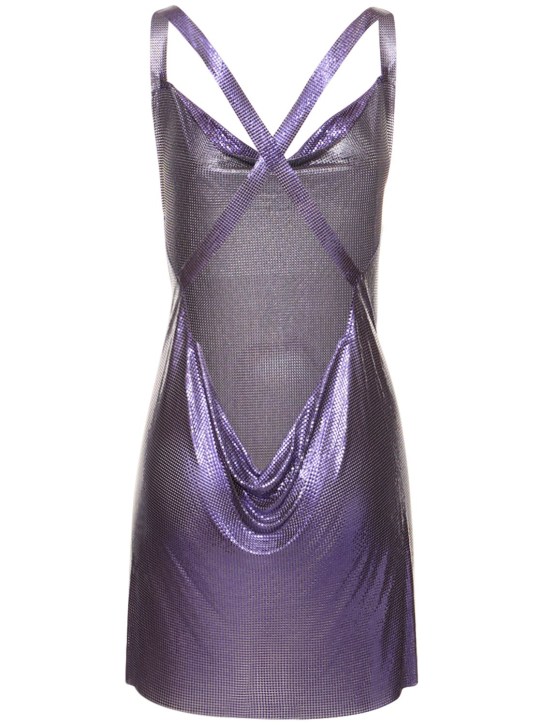 FANNIE SCHIAVONI: Vestito Hailey in mesh con spallini incrociati