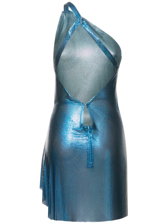 FANNIE SCHIAVONI: Ivy mesh one shoulder mini dress