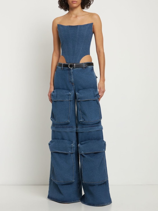 Giuseppe Di Morabito: Jean cargo en denim de coton avec poches Maxi
