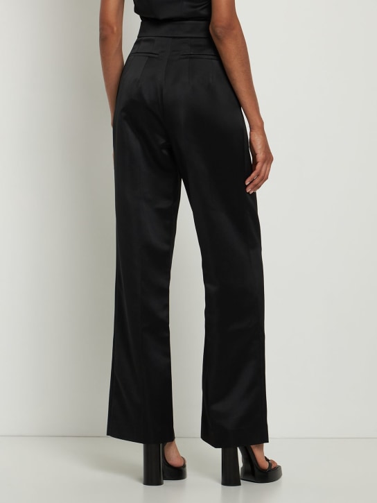 Emilia Wickstead: Double satin high waist wide pants