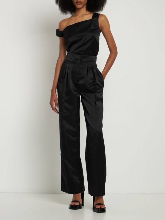 Emilia Wickstead - Double satin high waist wide pants