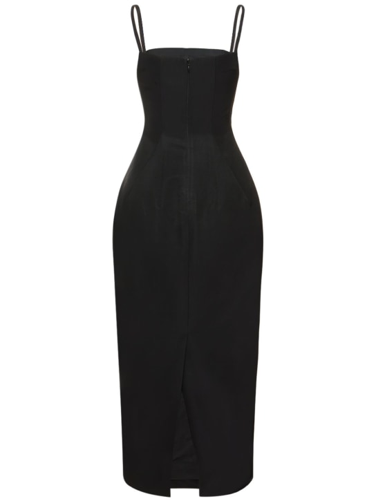 Rosie Assoulin: Faille midi dress w/ tulle inserts