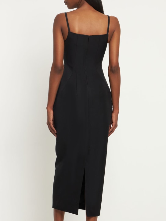Rosie Assoulin: Faille midi dress w/ tulle inserts
