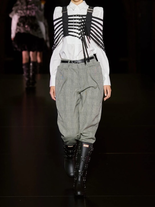Noir Kei Ninomiya: Pantalini in tweed di lana check