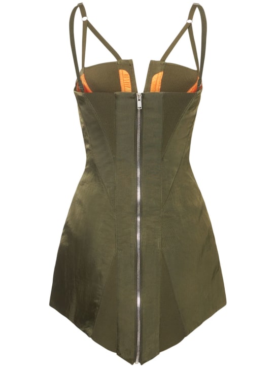Dion Lee: Robe courte en sergé de nylon avec inserts côtelés