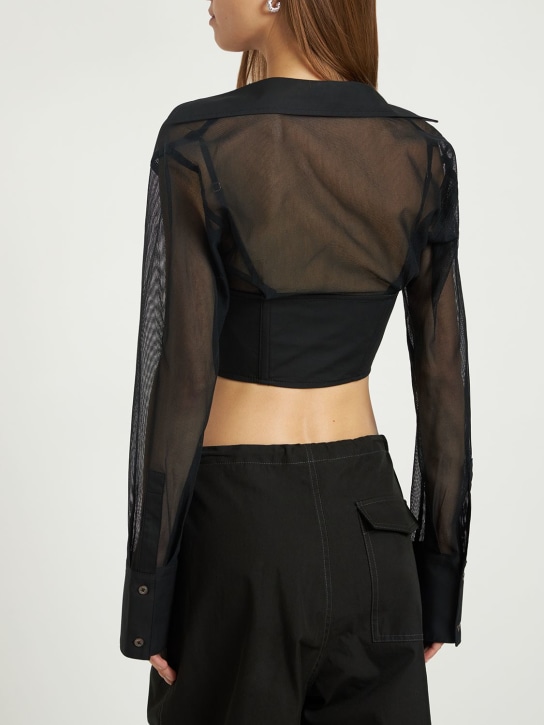 Dion Lee: Cotton corset & tulle hybrid shirt