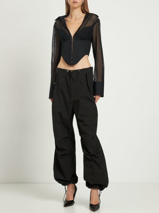 Dion Lee - Chemise hybride en tulle & corset en coton