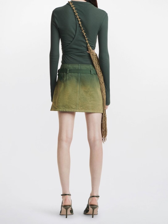 Dion Lee - Jupe courte en denim délavé