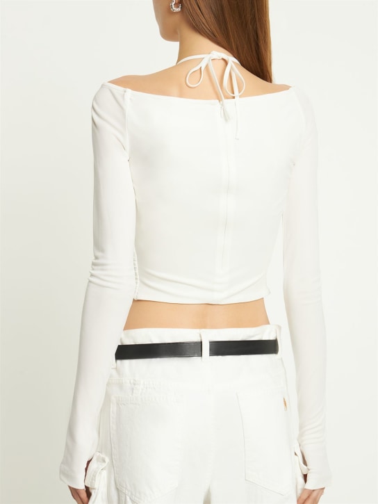 Dion Lee: Top in jersey di viscosa arricciato