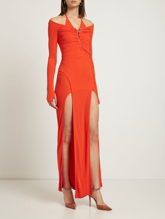 Dion Lee - Vestido largo de viscosa de jersey drapeado