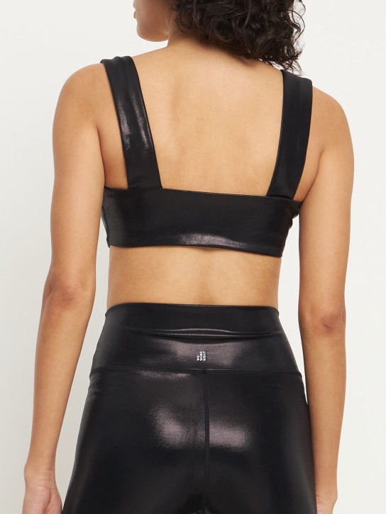 Weworewhat: Active knit faux leather bra