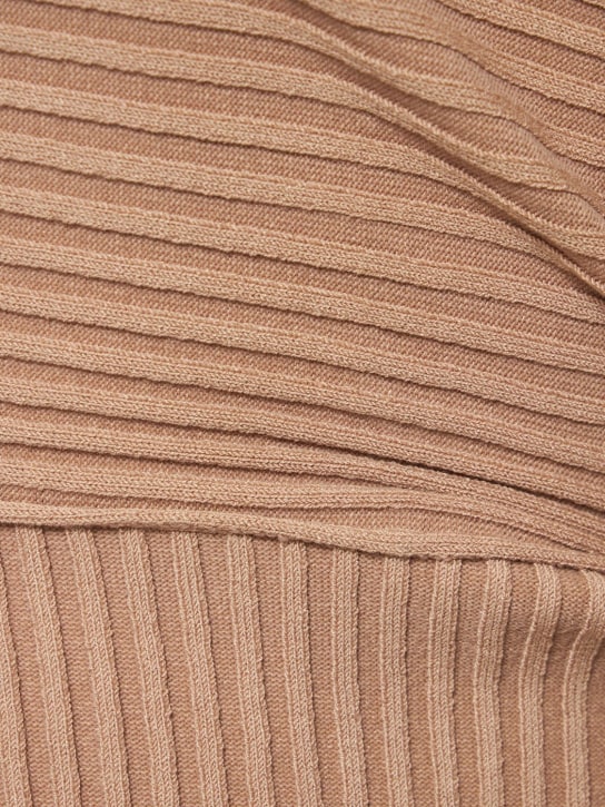 Andreadamo: Ribbed knit viscose bodysuit w/cutout