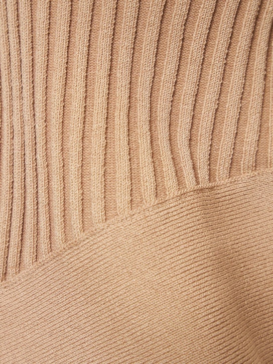 Andreadamo: Cardigan fendu en maille de viscose côtelée