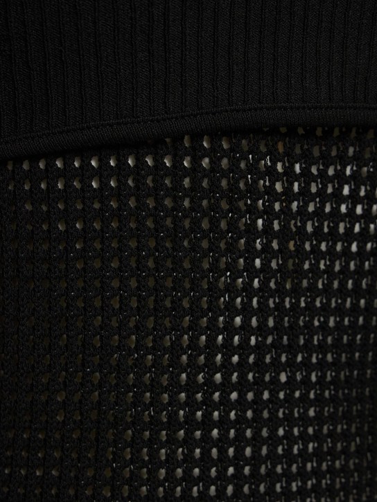 Andreadamo: Viscose blend fishnet knit long cardigan
