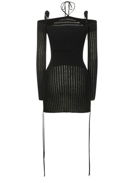 Andreadamo - Ribbed knit viscose blend mini dress