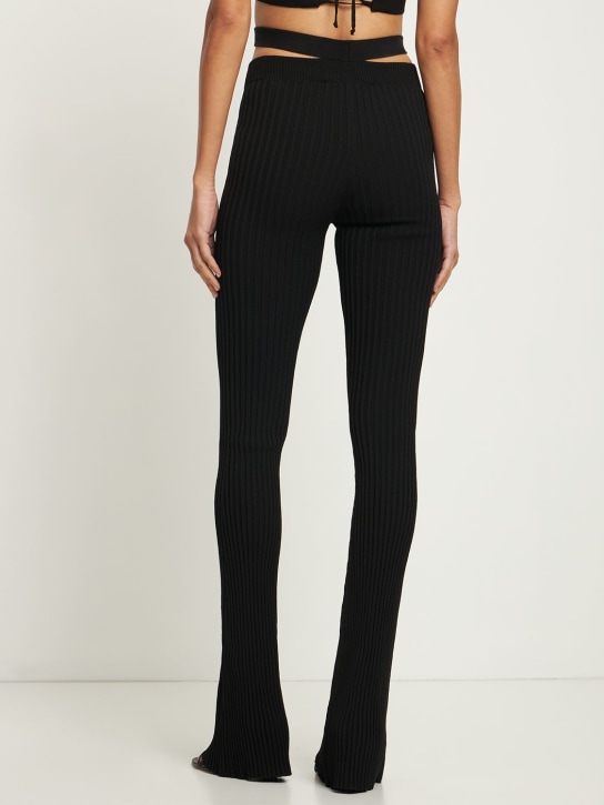 Andreadamo: Pantalon évasé en maille côtelée