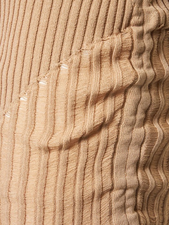 Andreadamo: Jupe taille haute en maille de viscose côtelée