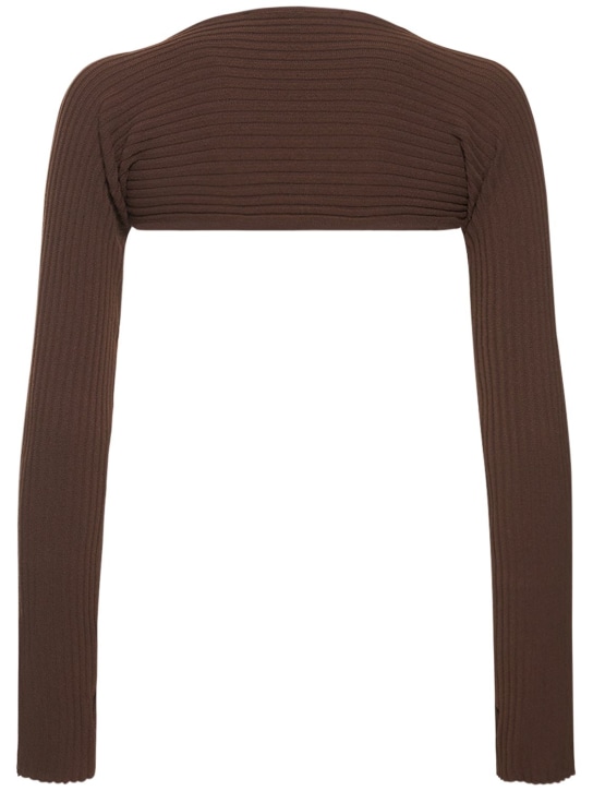 Andreadamo: Boléro en maille de viscose stretch côtelée