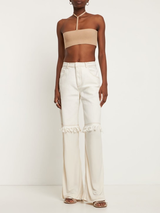 Andreadamo - Robe courte en maille stretch côtelée