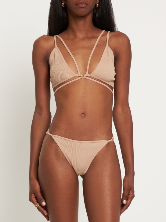 Andreadamo - Soutien-gorge en jersey côtelé avec deux bretelles