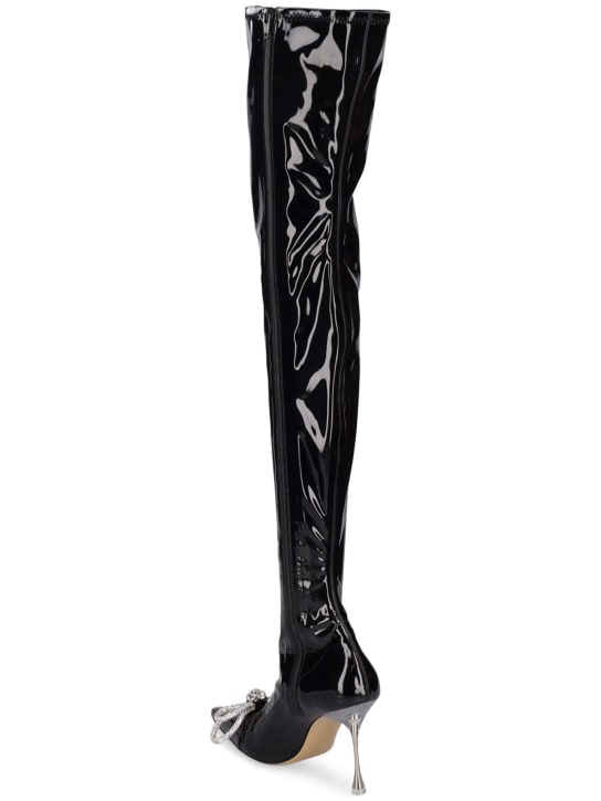 Mach & Mach: 100mm hohe Overkneestiefel aus Lackleder