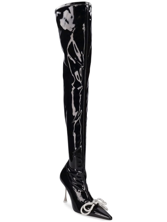 Mach & Mach: 100mm hohe Overkneestiefel aus Lackleder
