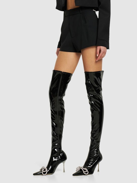 Mach & Mach - 100mm hohe Overkneestiefel aus Lackleder