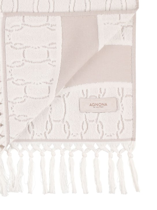 Agnona: Serviette en jacquard motif chaîne