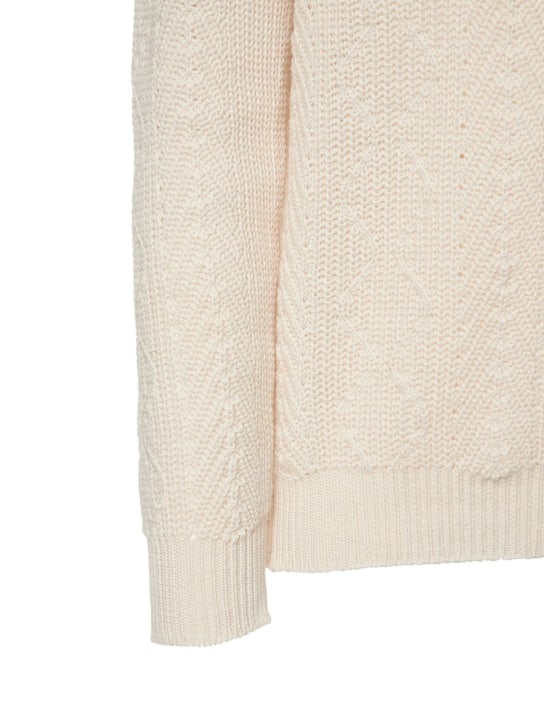 Agnona: Pull-over en coton mélangé à col rond