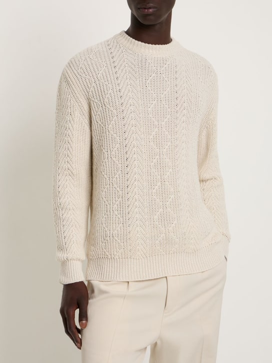 Agnona: Pull-over en coton mélangé à col rond