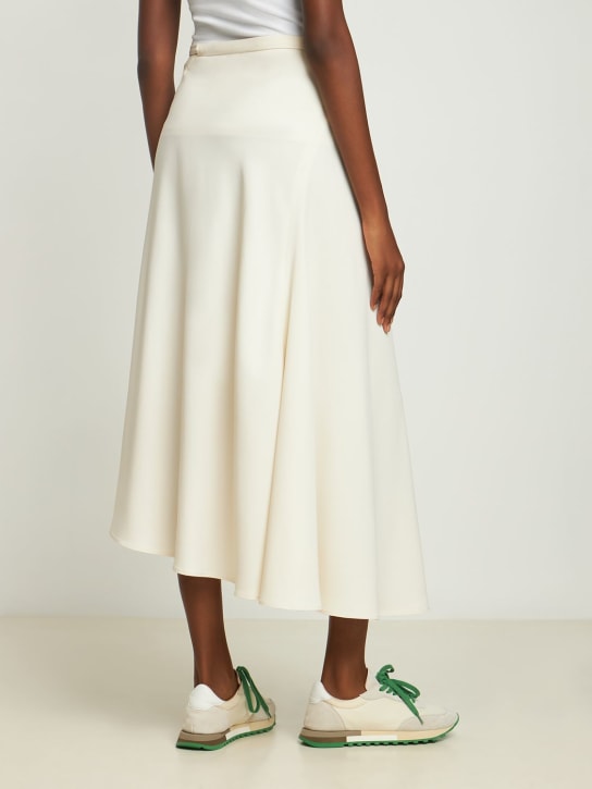 ASPESI: Jupe midi asymétrique en satin envers