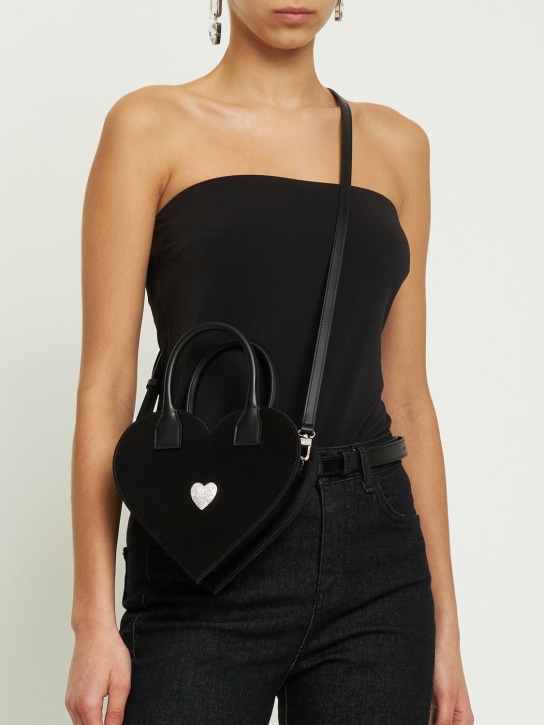 Mach & Mach - Heart satin top handle bag