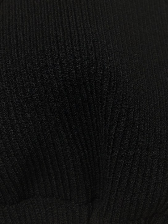 Mach & Mach: Stretch rib knit triangle top