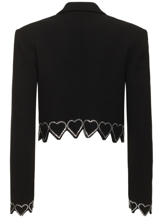 Mach & Mach: Blazer cropped in crepe di lana con decorazioni