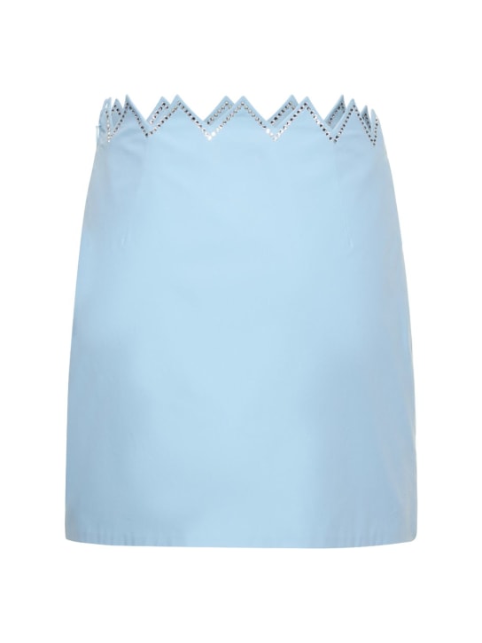 Mach & Mach: Embellished cotton poplin mini skirt
