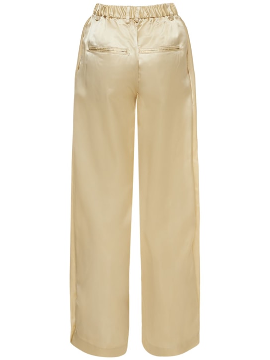 Deveaux: Chloe cupro satin wide pants