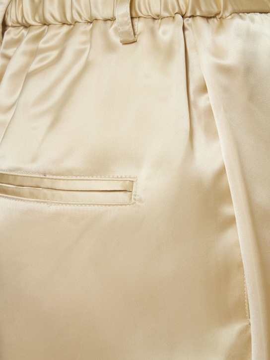 Deveaux: Chloe cupro satin wide pants