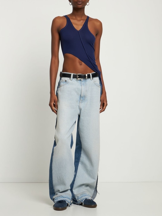 Sami Miro Vintage: Asymmetric one shoulder jersey tank top