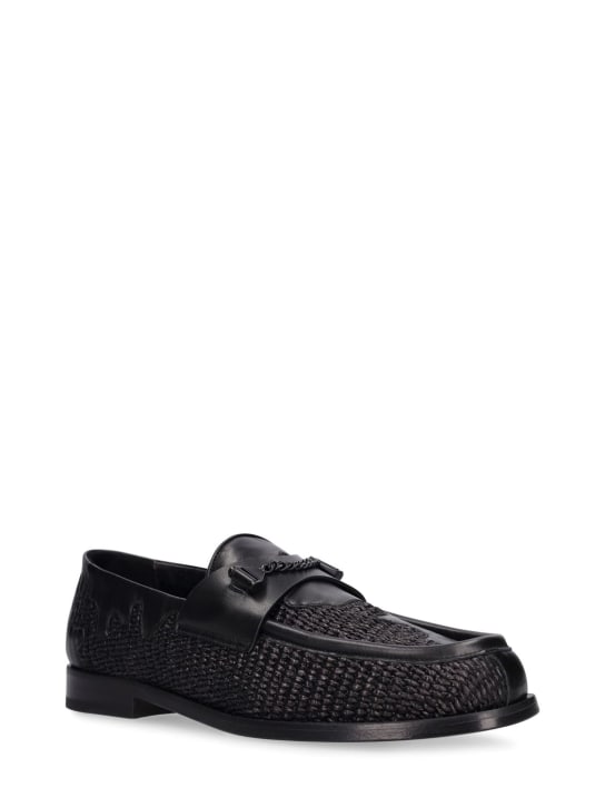 Hyusto: Mocassins en raphia et cuir Mick