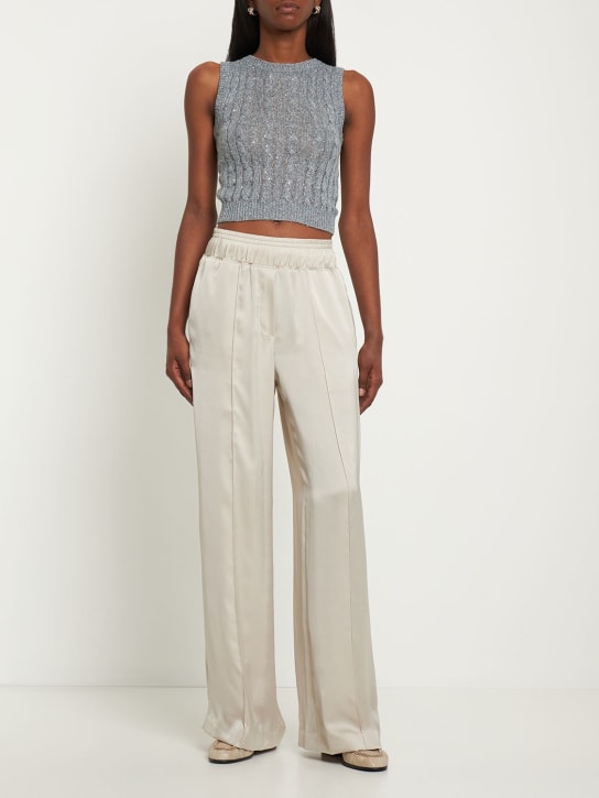 Brunello Cucinelli: Pantaloni larghi in raso