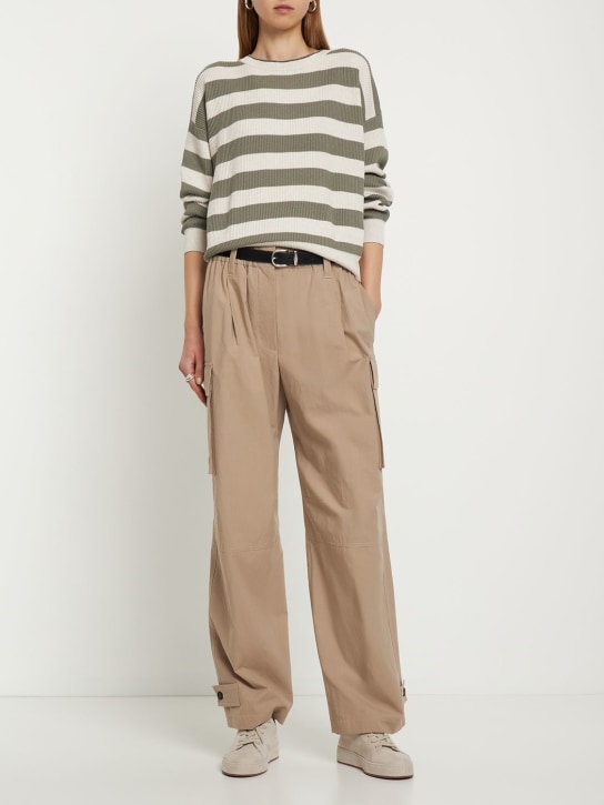 Brunello Cucinelli: Cotton poplin wide cargo pants