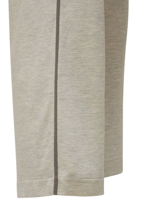 Brunello Cucinelli: Pantaloni larghi in jersey di misto cotone