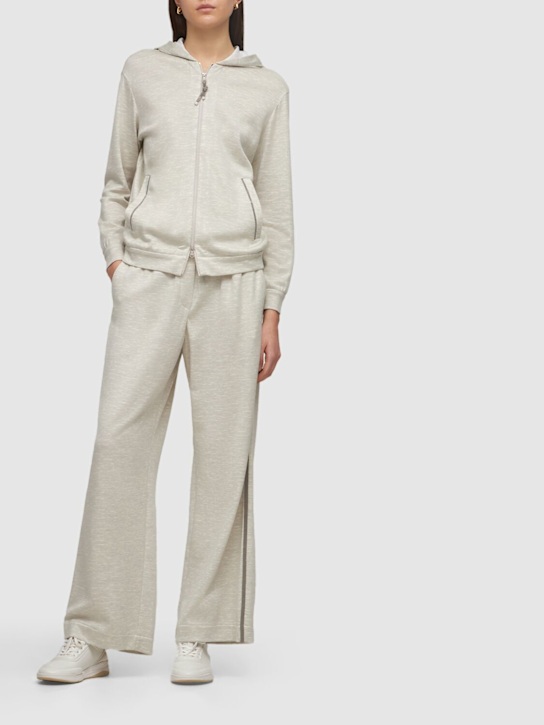 Brunello Cucinelli: Pantaloni larghi in jersey di misto cotone