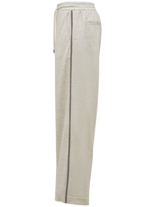 Brunello Cucinelli: Pantaloni larghi in jersey di misto cotone
